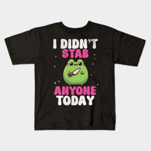 I Didn't Stab Anyone Today Sassy Sarcastic Kawaii Frog Kids T-Shirt